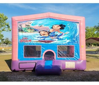 Lilo & Stitch Bouncy castle - basketball hoop included